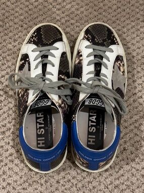 GOLDEN GOOSE Hi Star Snake Embossed Sneakers